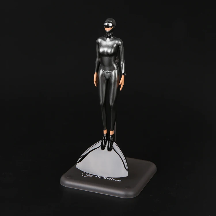 intotheblue PVC freediver miniature model with bifins monofin for desktop decoration