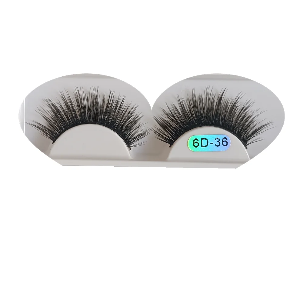 6D36 Eyelash Manufacturers Private Label Faux Mink Silk Lashes Vendor 3d Silk Eyelashes