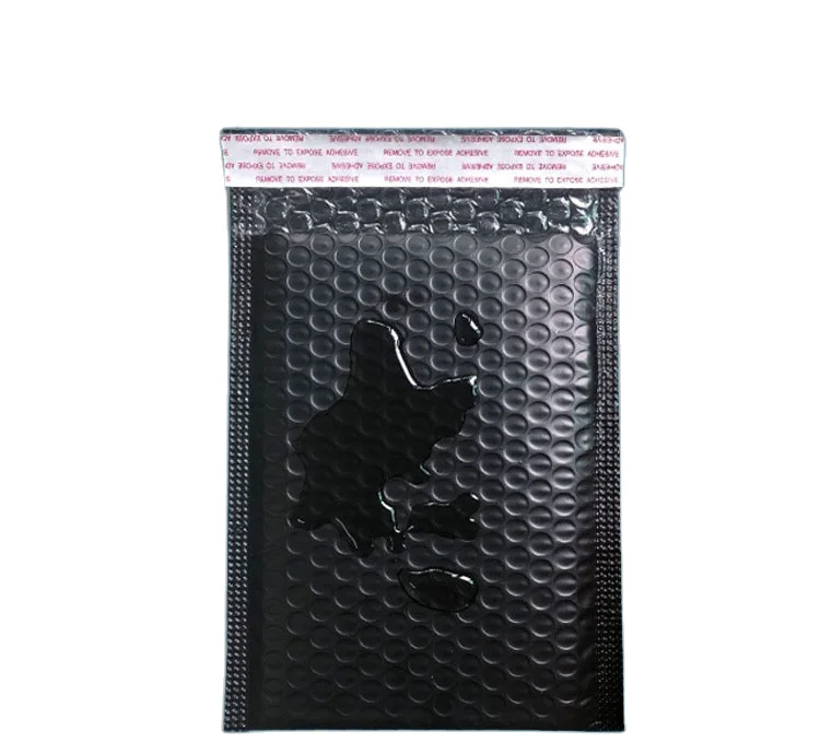 Custom size logo ripstop zipper slider ziplock re-close gold metal aluminum foil envelope filled bubble mail