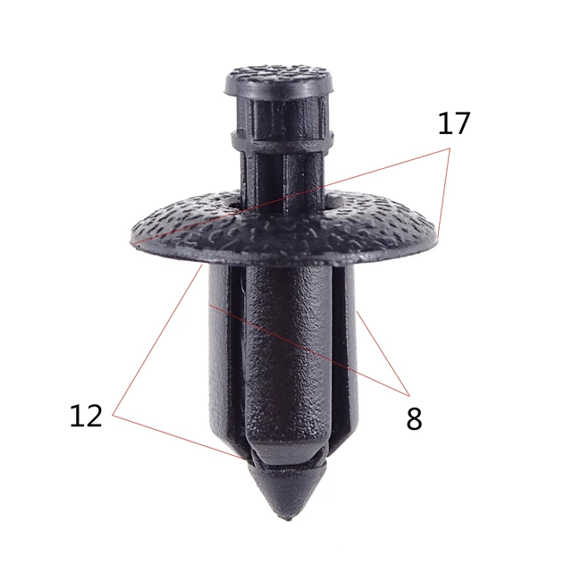 100pc Universal 8mm Auto Bumper Fastener Hole Rivet Retainer plastic clip Push in Cover Fender Car Door Trim Panel Clip