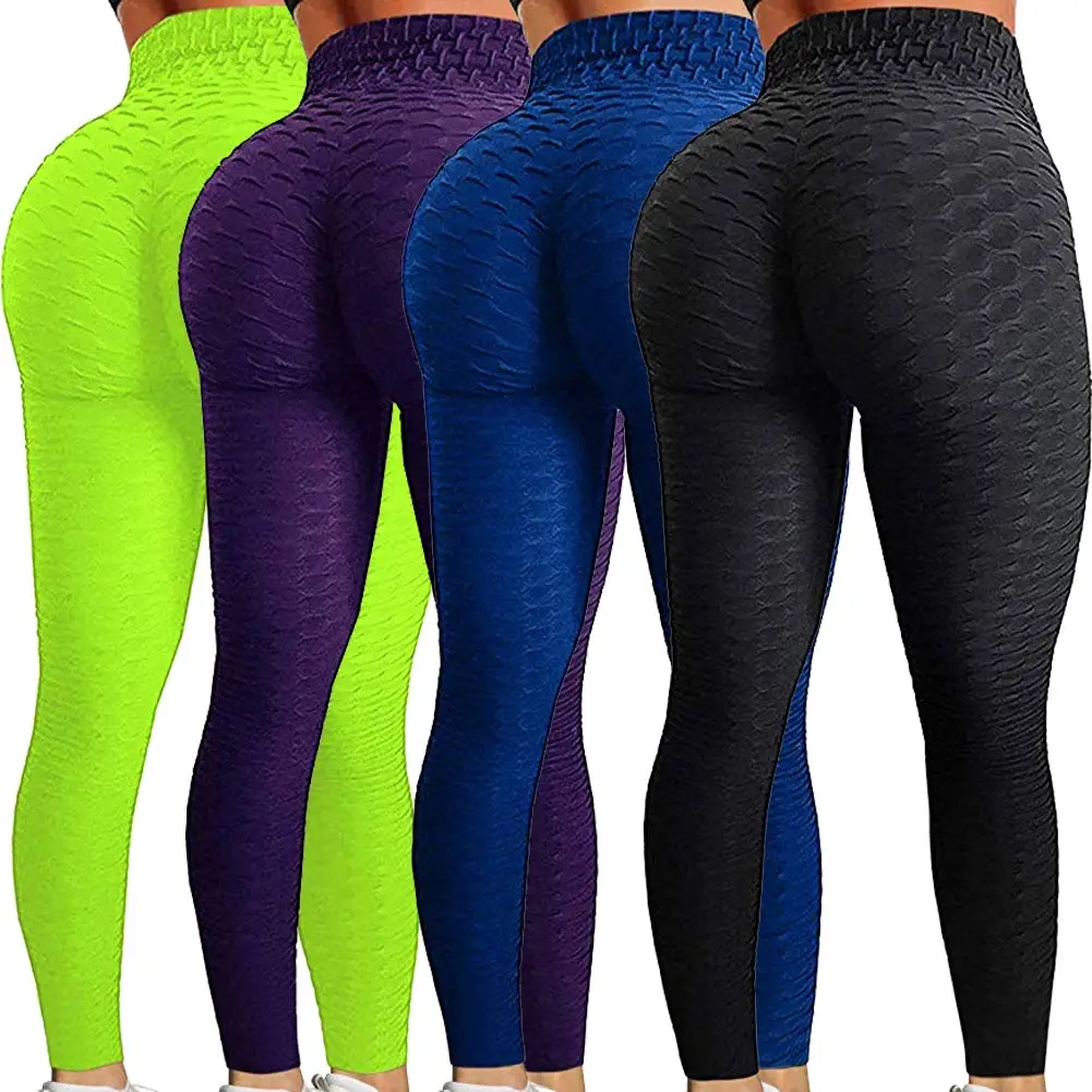 Dropshipping Fitness Sports Leggings Jacquard Female Running Scrunch Butt High Waist Yoga Tight Sports Pants
