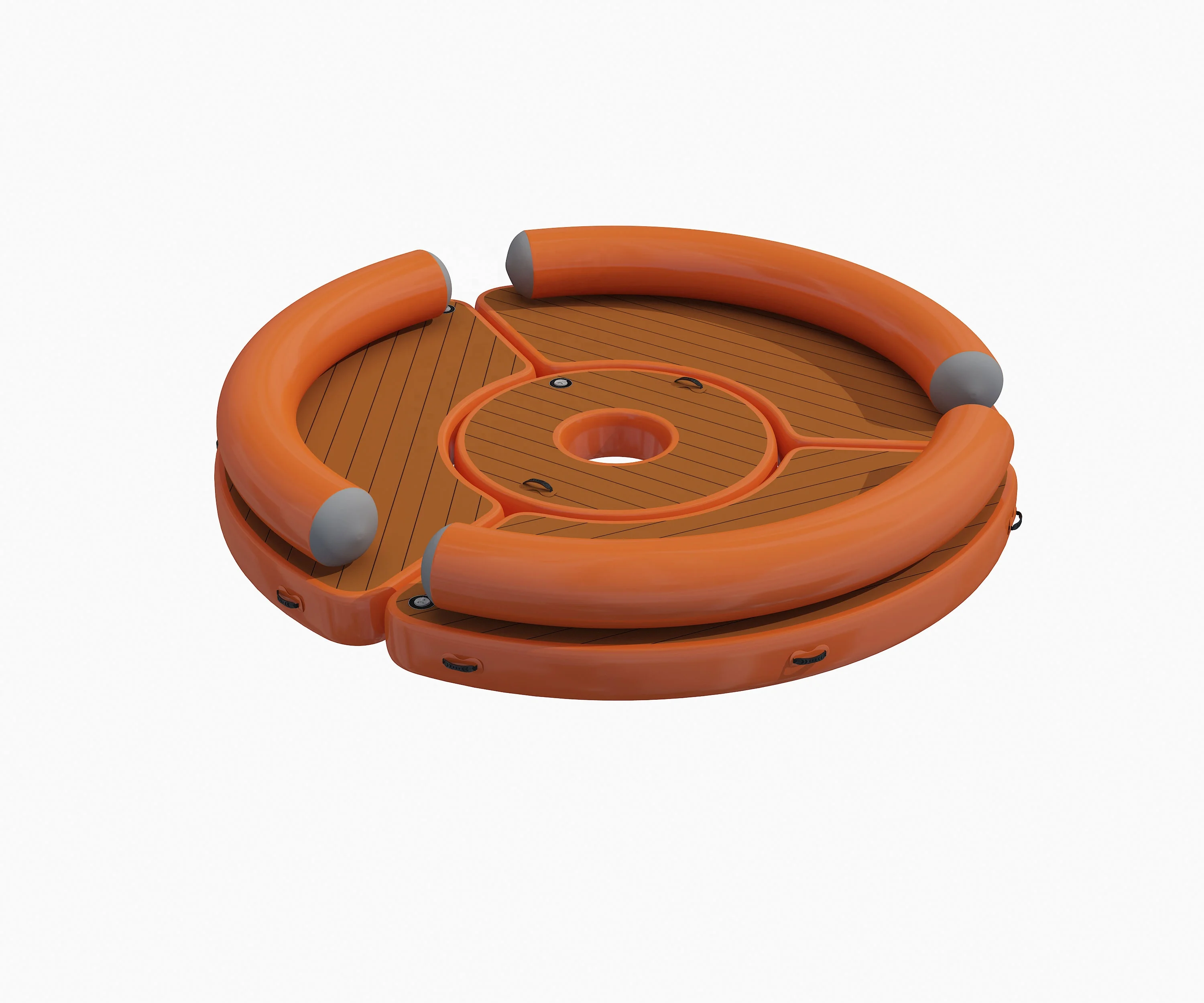 Swimming Water Inflatable Pontoon Boat Fishing Floating Platform Dock Eva Float Mats With Chair