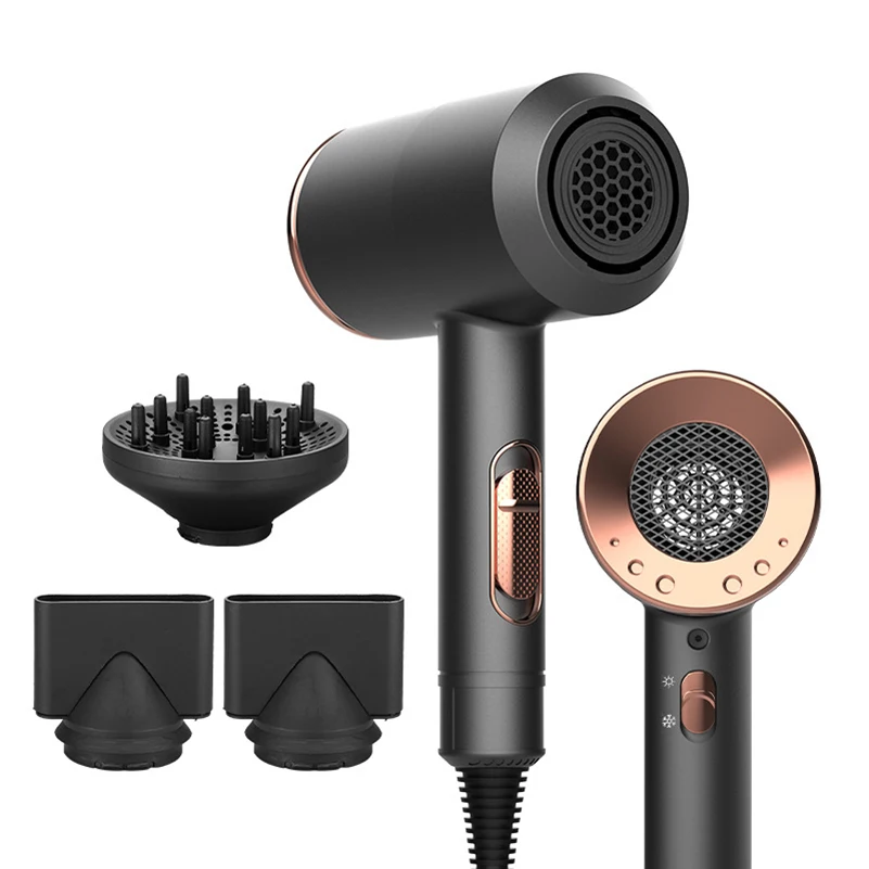 Портативный фен для волос с отрицательными ионами Быстросохнущий Профессиональный электрический горячего охлаждения набор домашнего использования