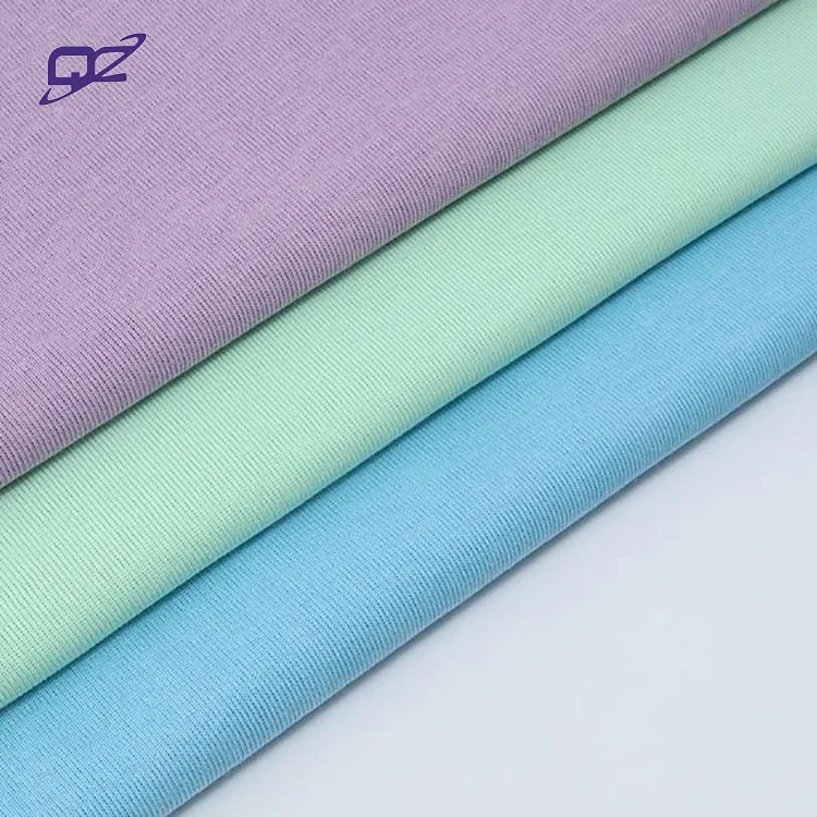 Daily casual wear round neck shirt eco-friendly 40 recycled polyester 60 cotton CVC knit single jersey fabric