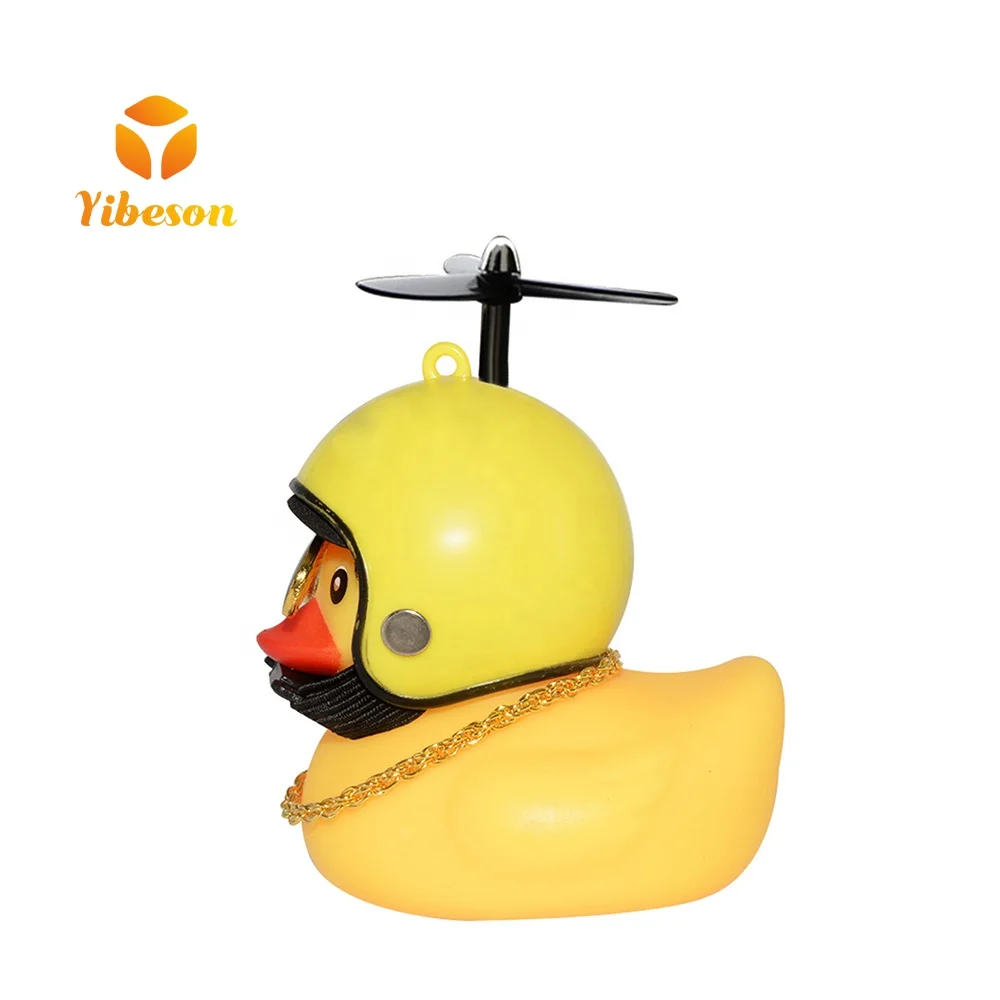 Customized Bicycle Bell Car Dashboard Tiny Light Silicone Animal Glasses Floating Rubber Duck With Sunglasses