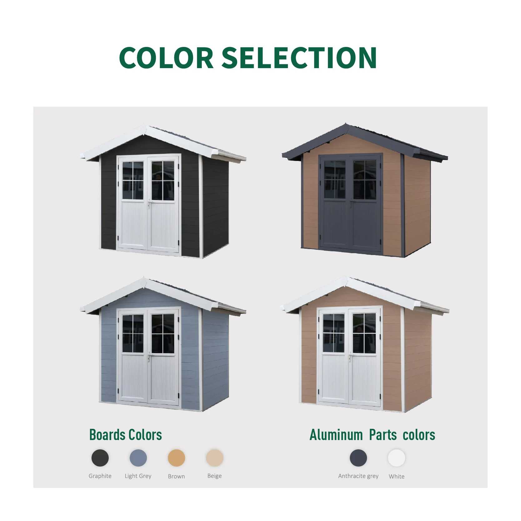 New fashion design weather resistant WPC garden shed house easy installing backyard frontyard outdoor tool storage shed