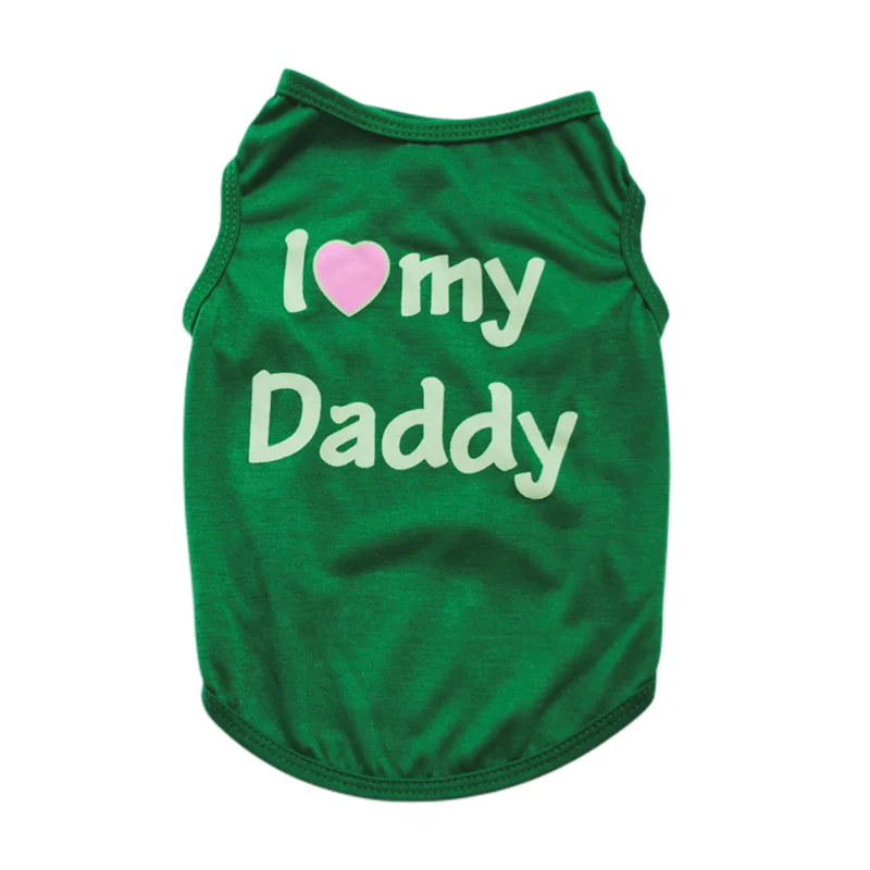 Amazon Hot Sale Custom Logo Brand Dog clothes I love my Daddy,I love my Mommy dog cat costume dog t-shirt for small puppy
