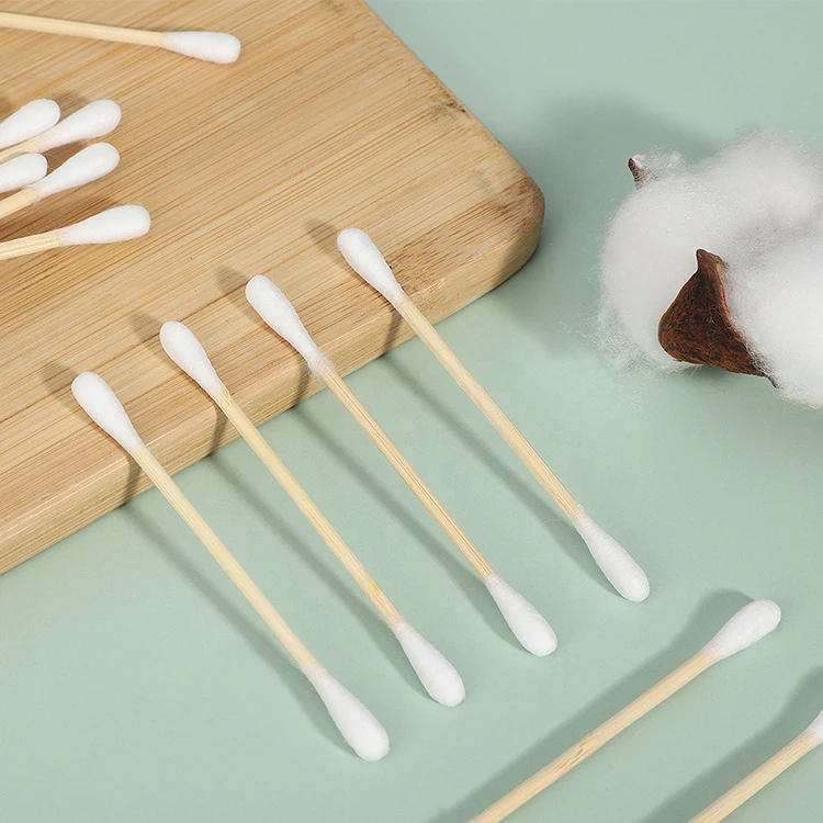 Fast Delivery Buds Manufacturer Q Tips Bamboo Stick Eco-friendly Cotton Disposable Swabs for Household