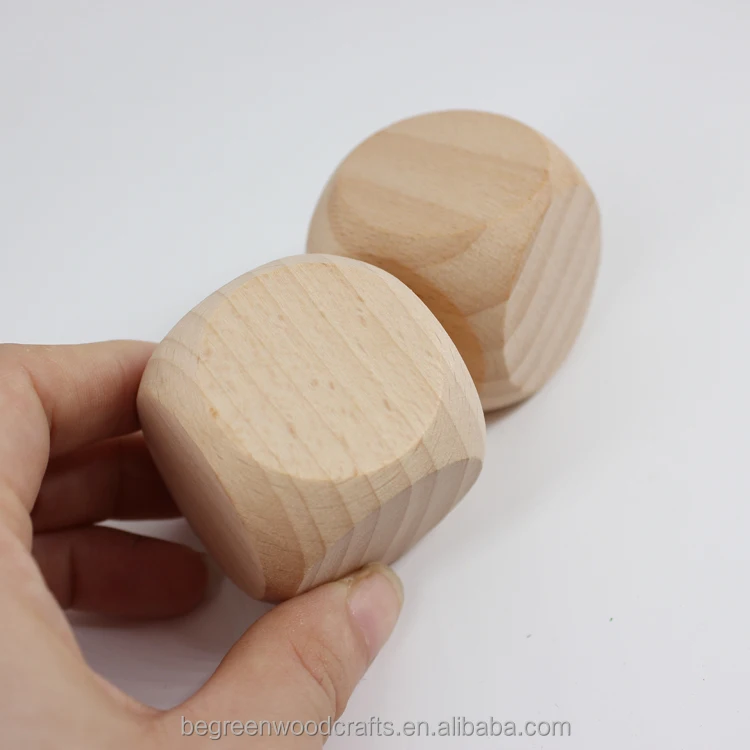 40mm Smoothly Large Beech Wooden Blocks Dice DIY Decorate Craft Blocks Ready for Paint