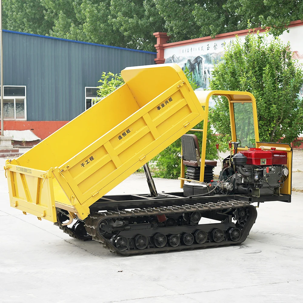 fruit bin dumper 4 ton forward tipping crawler dumper with shovel made in china