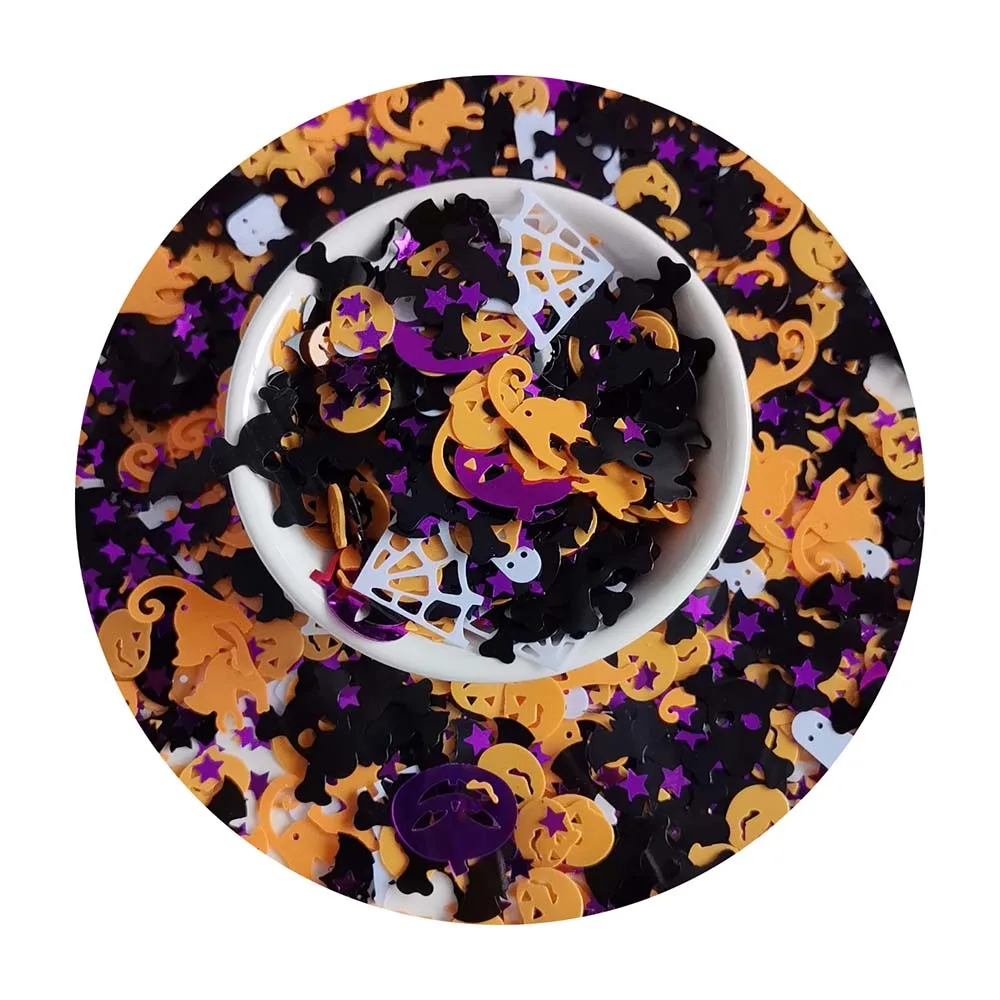 Halloween Mixed Spider Festive Glitter for Seasonal and Holiday Decor Cup Vase Craft Projects Slime DIY Fillers Flakes