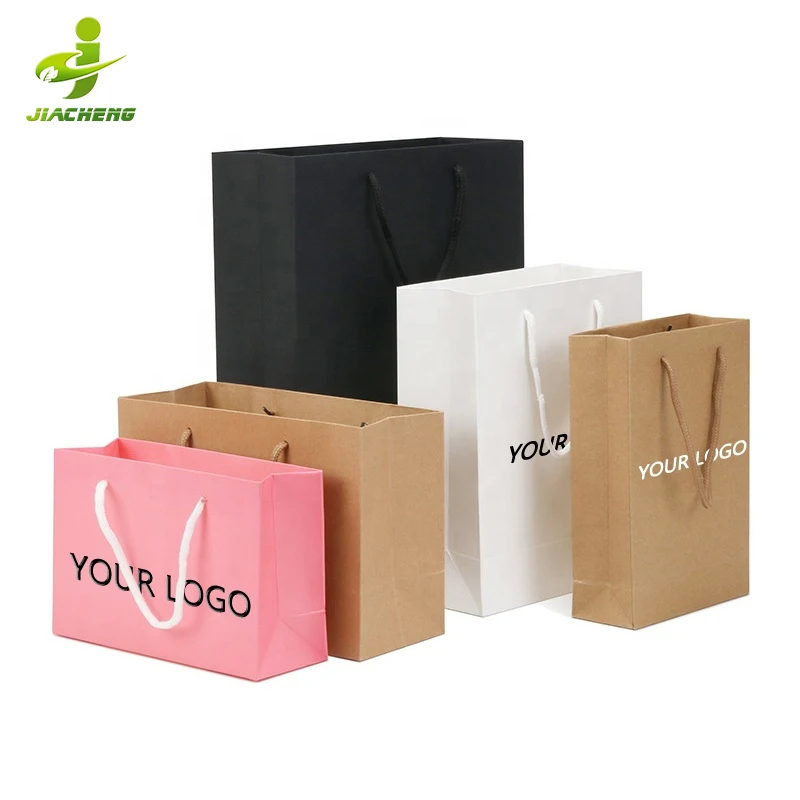 JIACHENG le sac en papier craft de luxe personalise train theme indian wed return kraft paper gift bag thats wide on the bottom