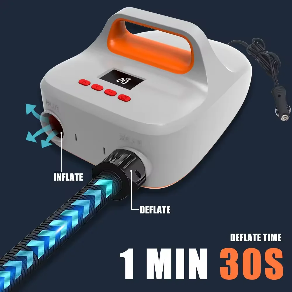 Hot Sale 20psi Portable SUP Pump Car Plug DC12V With Different Type Nozzle For Paddle Board Inflatable Boats