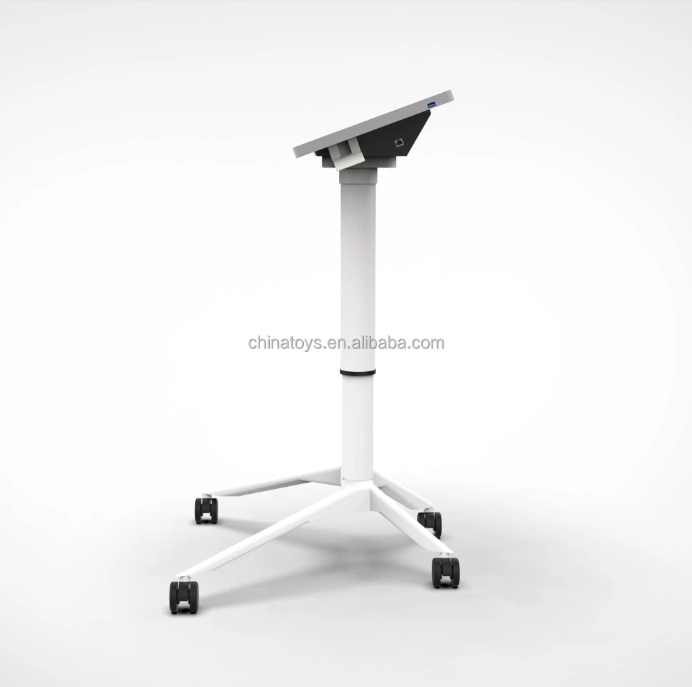 Modern high performance Power over Ethernet pneumatic lifting lecture table light podium for smart classroom & training room