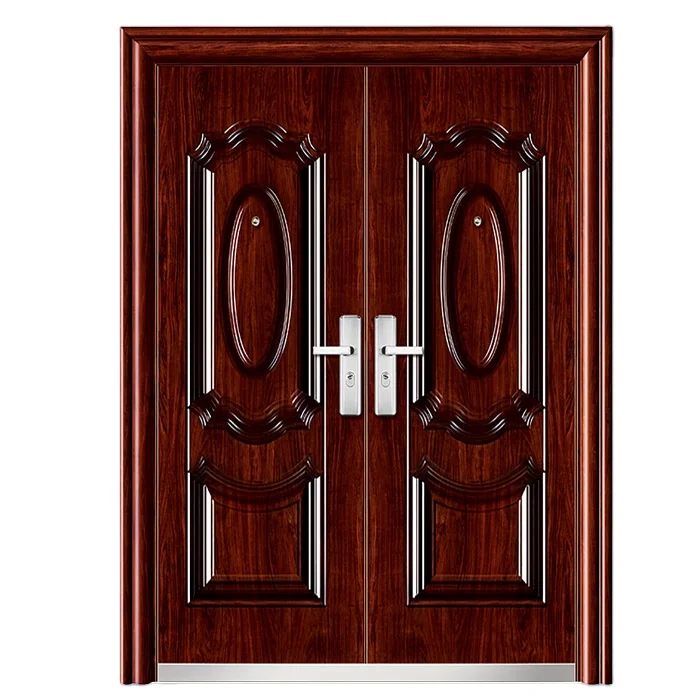 Luxury Modern Italian Design Style Security Door Interior Steel Security Double Entry Metal Doors Design