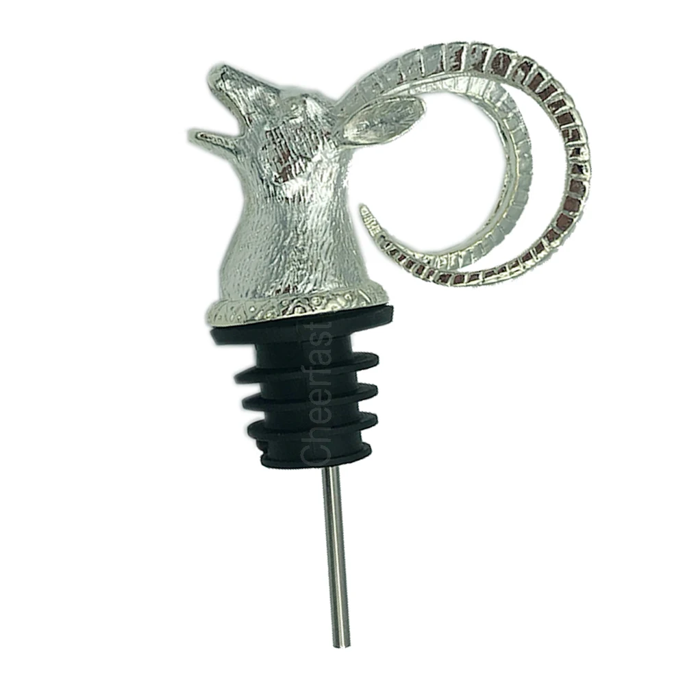 Best Zinc alloy Animal silver color wine stopper spout pourer  and wine pourer stainless and pourer with wine stopper