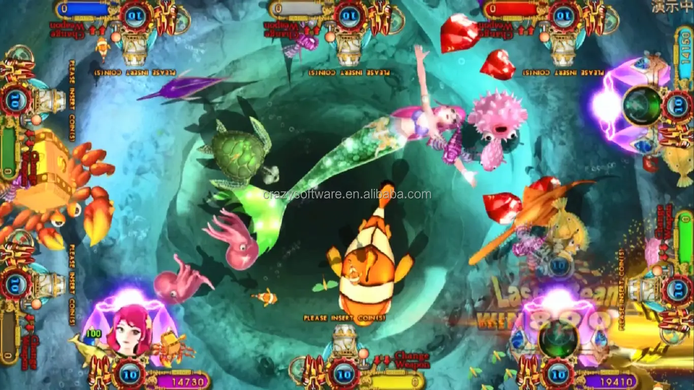 Hot Popular 3 Players Multi Shooting Games Fishing Machine For Mermaid Legends