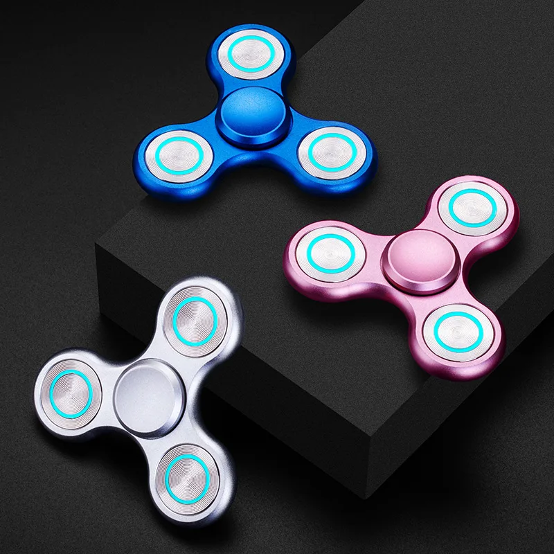 Aluminum Alloy Fingertip Gyroscope Hand Fidget Spinner Stainless Steel Bearing Decompression Spinning Glow in Dark Toy
