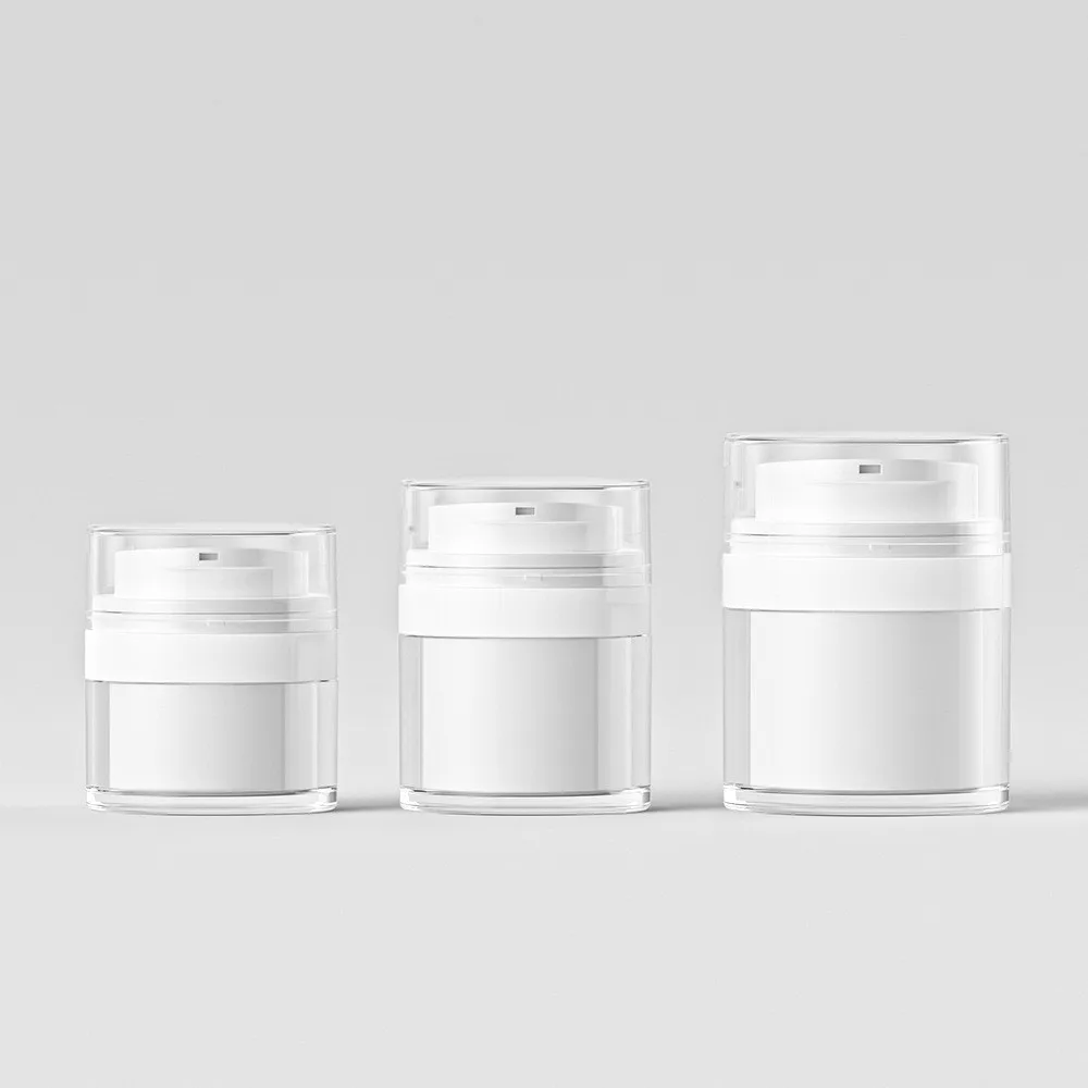 Vacuum Press Pump Dispenser Travel Portable High-End Jar for Creams Moisturizers Foundations Sunscreens Plastic Bottle