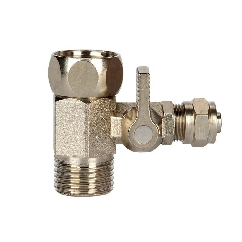 1/2 to 1/4 RO Water Filter Spare Parts Quick Connector Tee Ball Valve Faucet Tap Shut Off Ball Valve Copper Feed Water Adapter