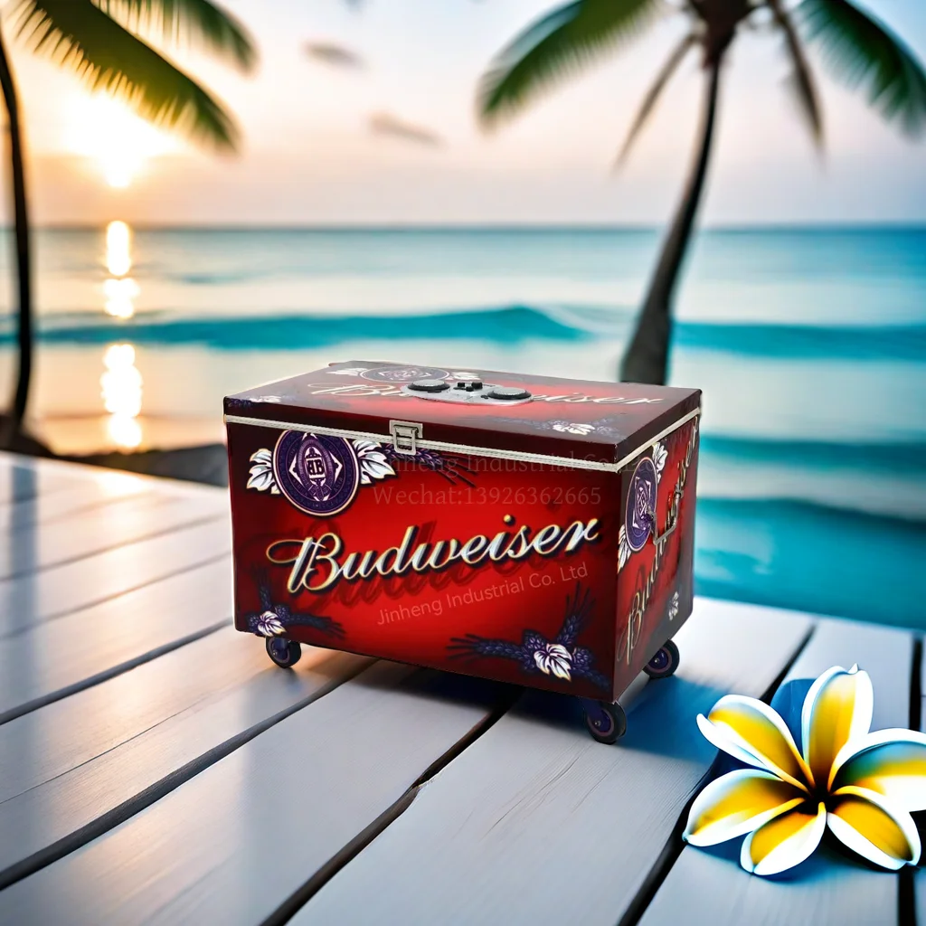 81 Liter Metal Multi-functional Cold and Warm Dual-Purpose Food and Beverage Insulation Box With Handle and Wheels