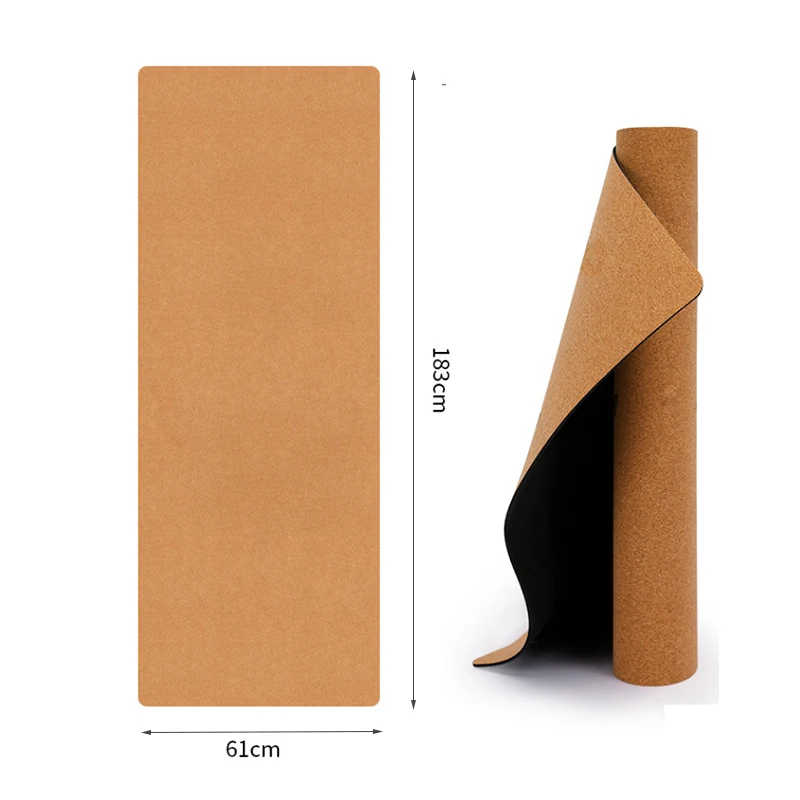 Top Quality 100%  kork And Rubber Material Yoga Mat Customized Thickness 0.5 mm  0.6 mm Mats With Strap For Kids