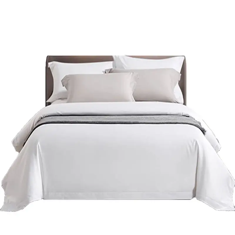 Wholesale bulk high quality 100%cotton white 5 star luxury hotel linen bedding set with logo