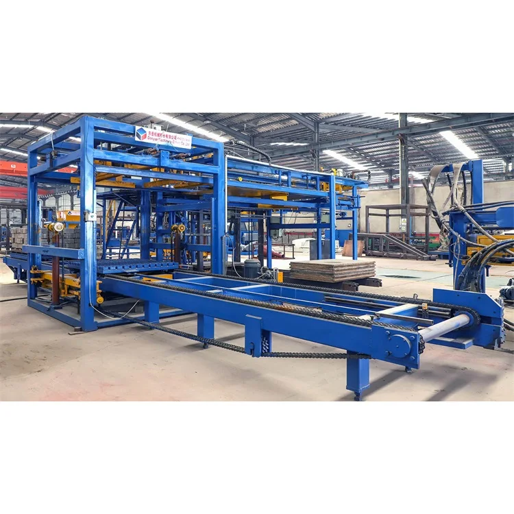 Fully automatic simple hollow solid brick block cuber palletizing packing machine system