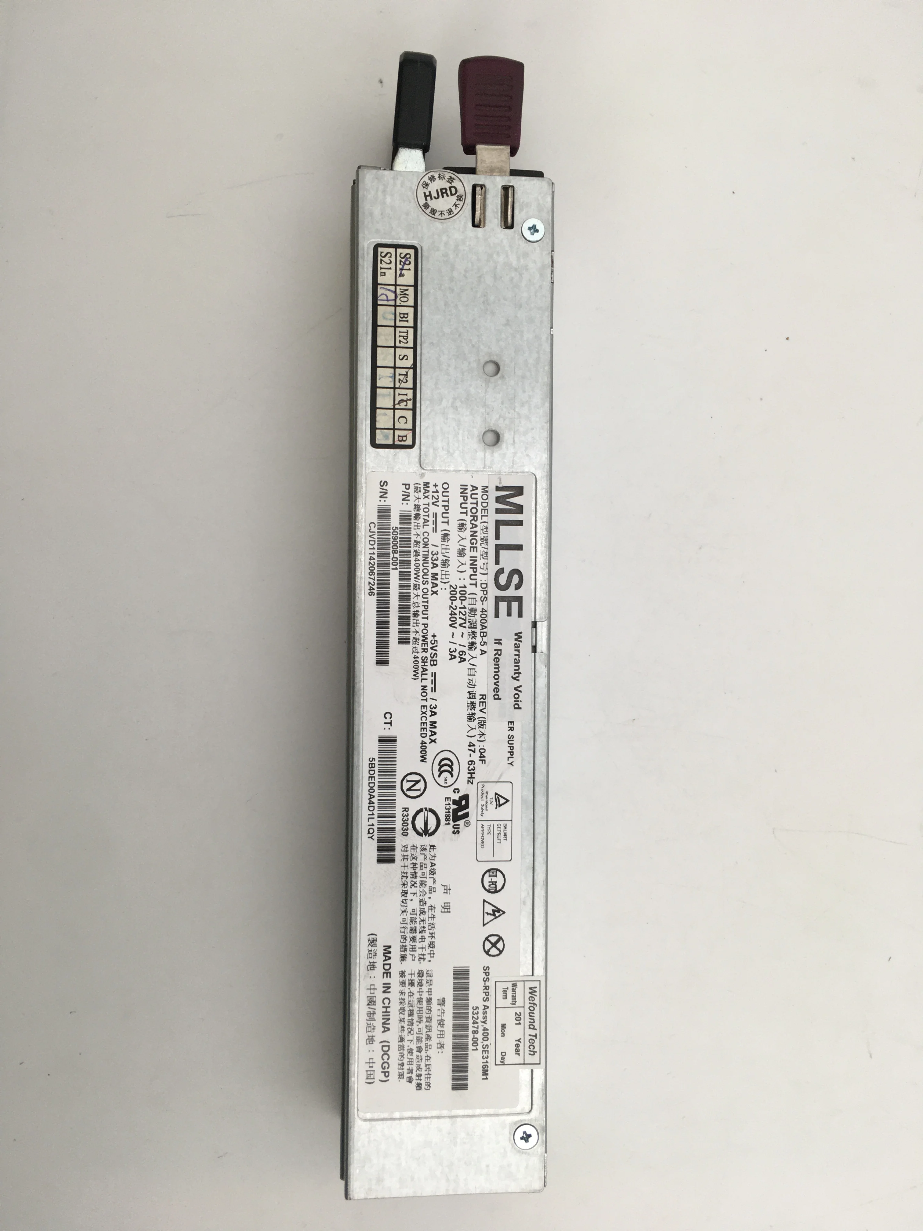  Original For HP SE316M1 DL320G6 power supply DPS-400AB-5 A 532478-001