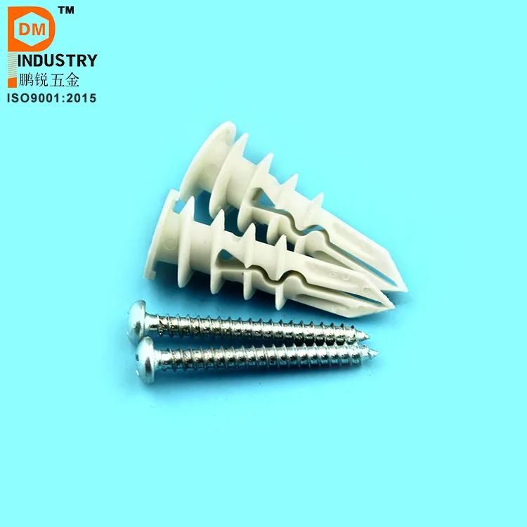 Острая буровая точка пластиковый гипсокартон якорь 5/8x1-5/8 дюйма (16x42 мм) гипсокартонная настенная вилка для винта