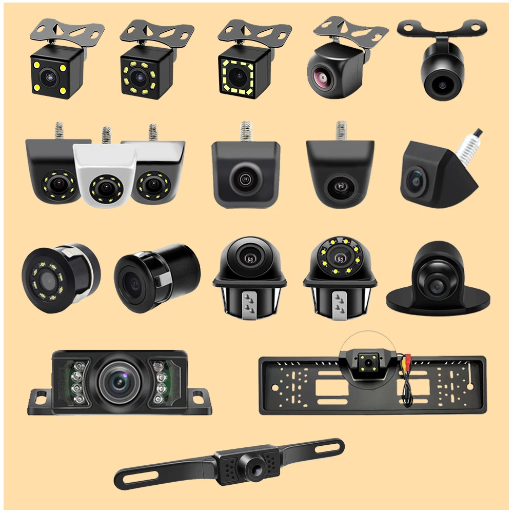 Factory Direct Sale 12v 4 8 12 Led Waterproof Reversing Camera Mini Car Cctv Side Camera Car Reverce Camera with Parking Line