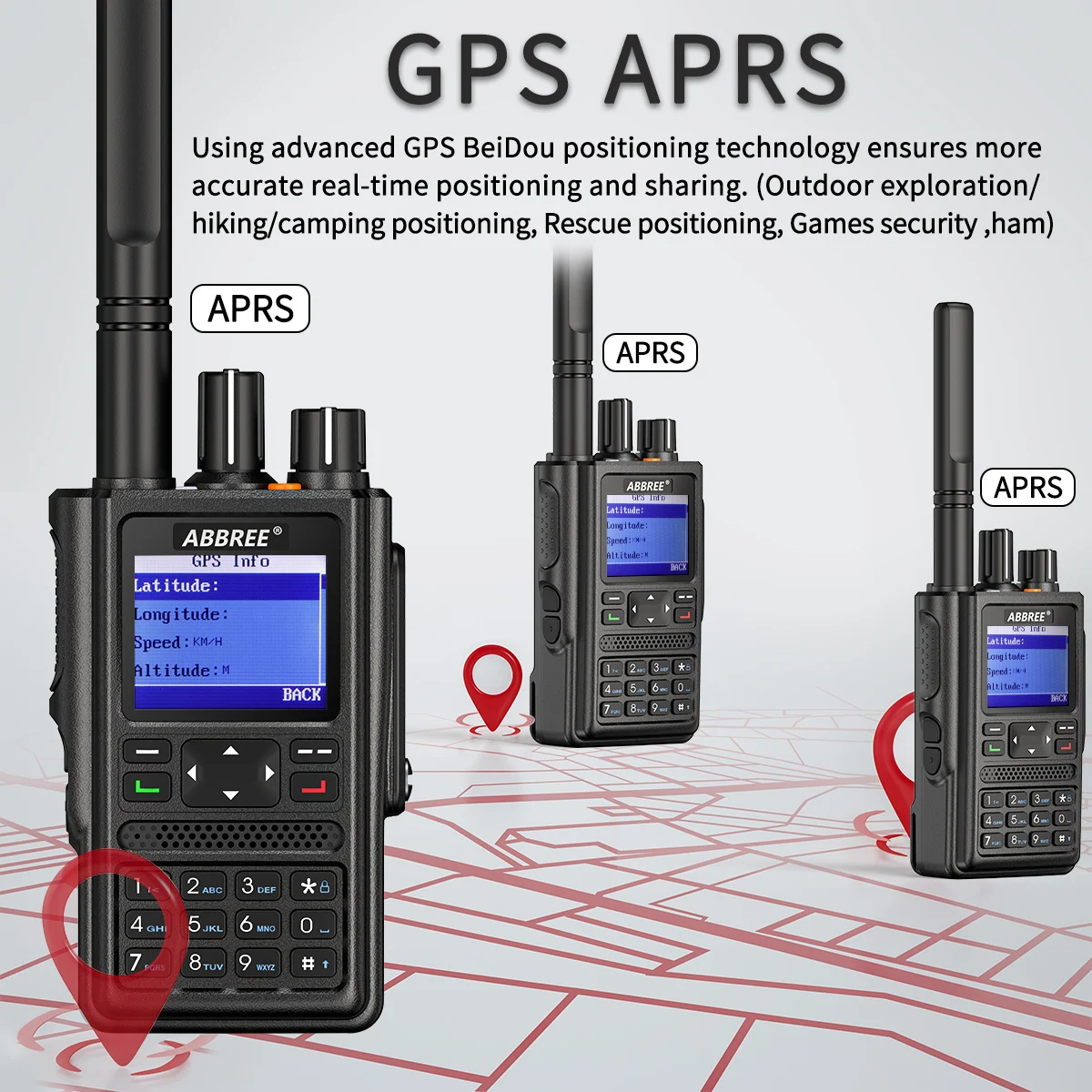 Orignal ABBREE DM-F8 DMR Digital Walkie Talkies Stations Professional Amateur Two Way Radio VHF UHF GPS APRS Ham Two Way Radio
