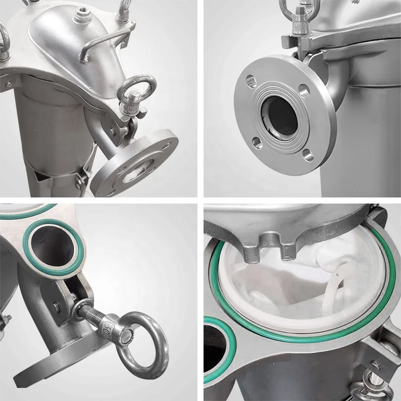 High temperature activated carbon paint printing liquid filtration system multistage bag filter housing