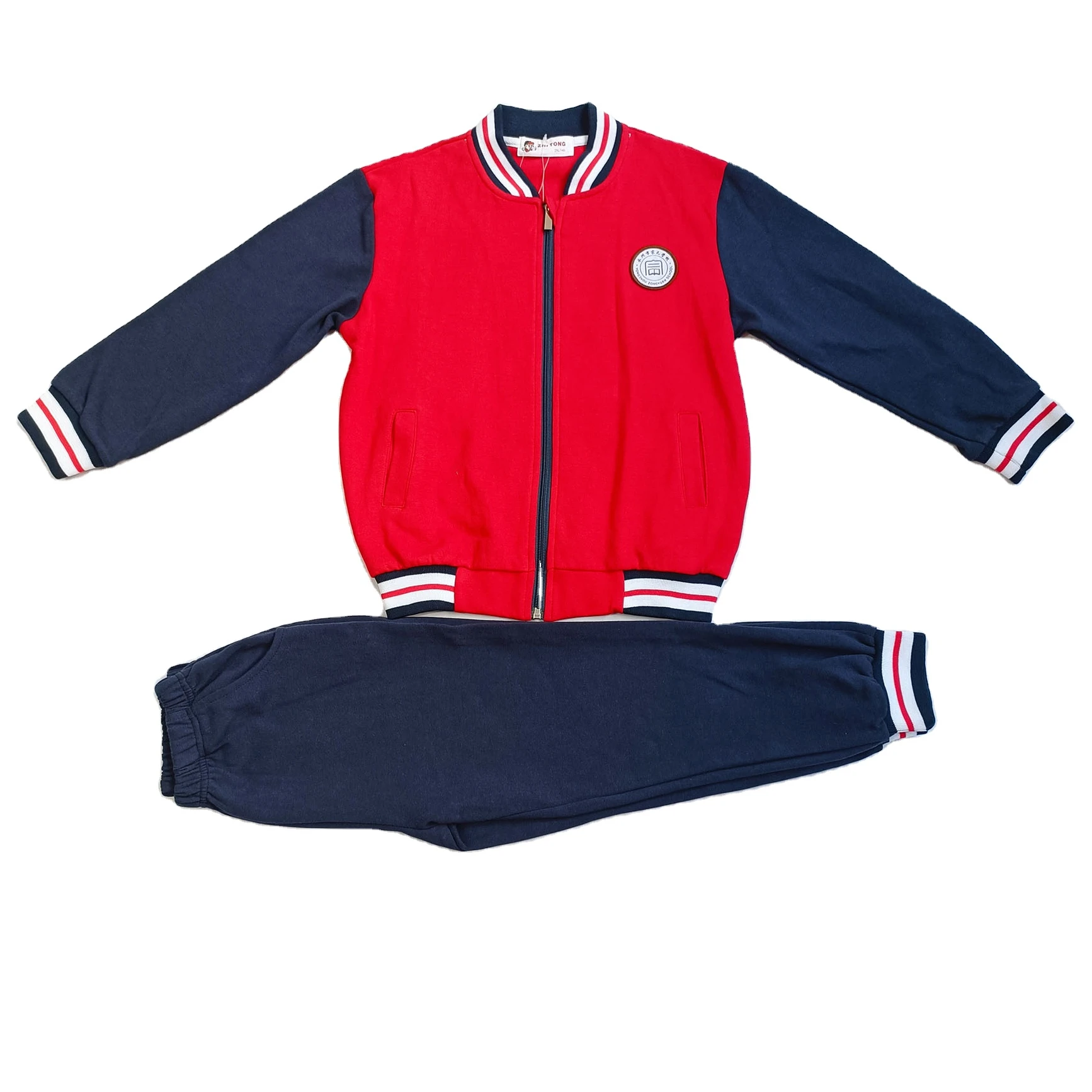 100sets custom red kids top+blue kids pants smart nigeria korean primary high school teachers adults boys girls school uniform