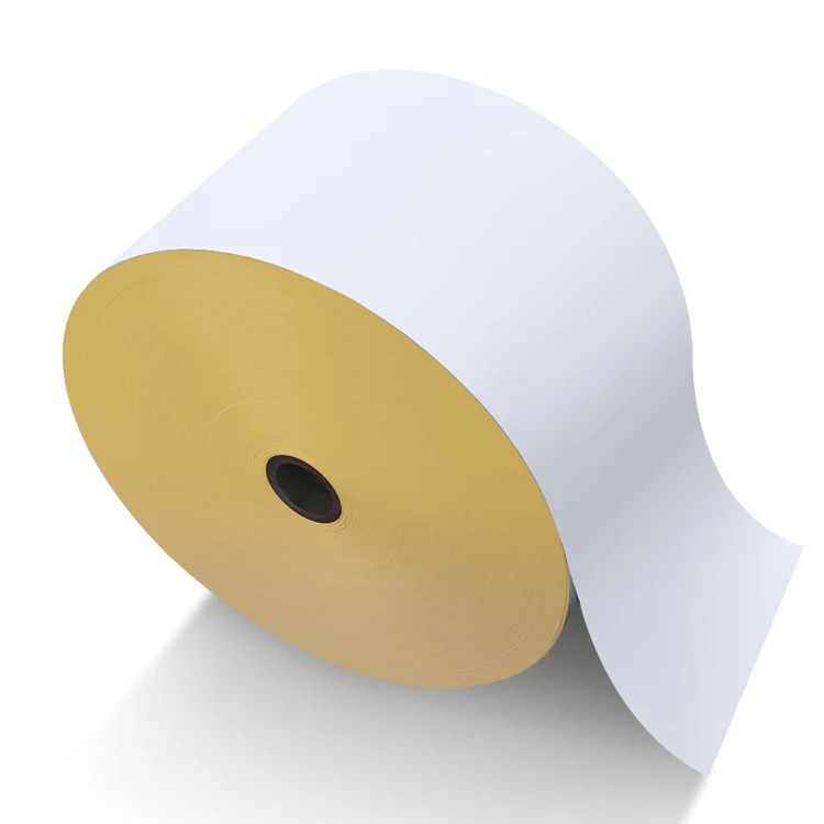 Top coated Self adhesive sticker thermal direct label silicone release glassine paper roll semi gloss material jumbo mother roll