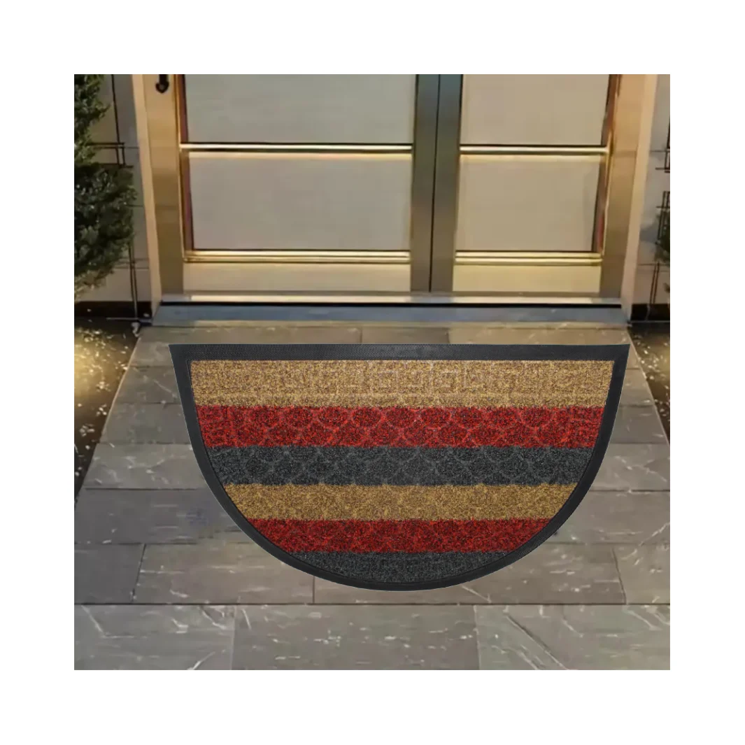 Wholesale Half Circle Custom Welcome Mats Door Mat Tapis De Sol Outdoor Entryway Black Rubber Doormats