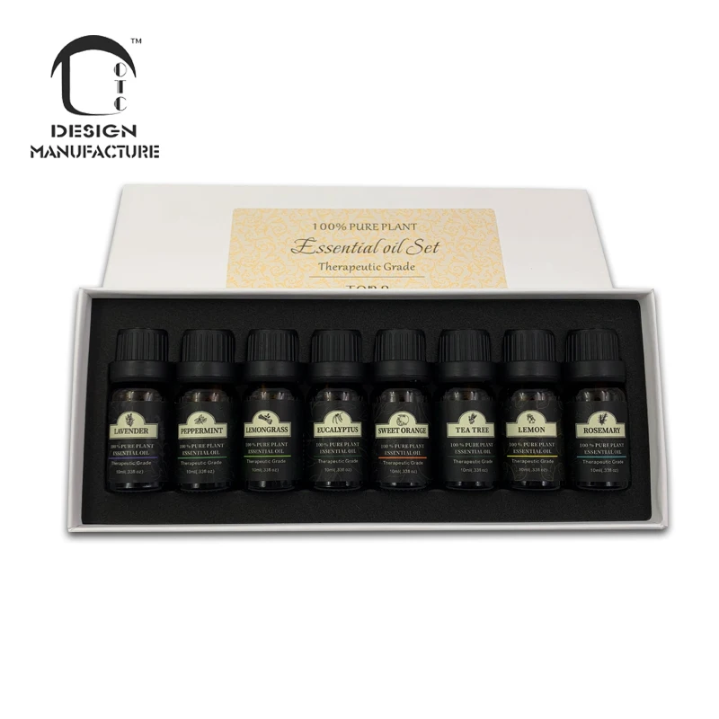 Набор эфирных масел бутылка Янтарная с 10 мл производство стекла индивидуальный логотип высокого качества терапевтический 100% Топ 8 Чистый OEM/ODM