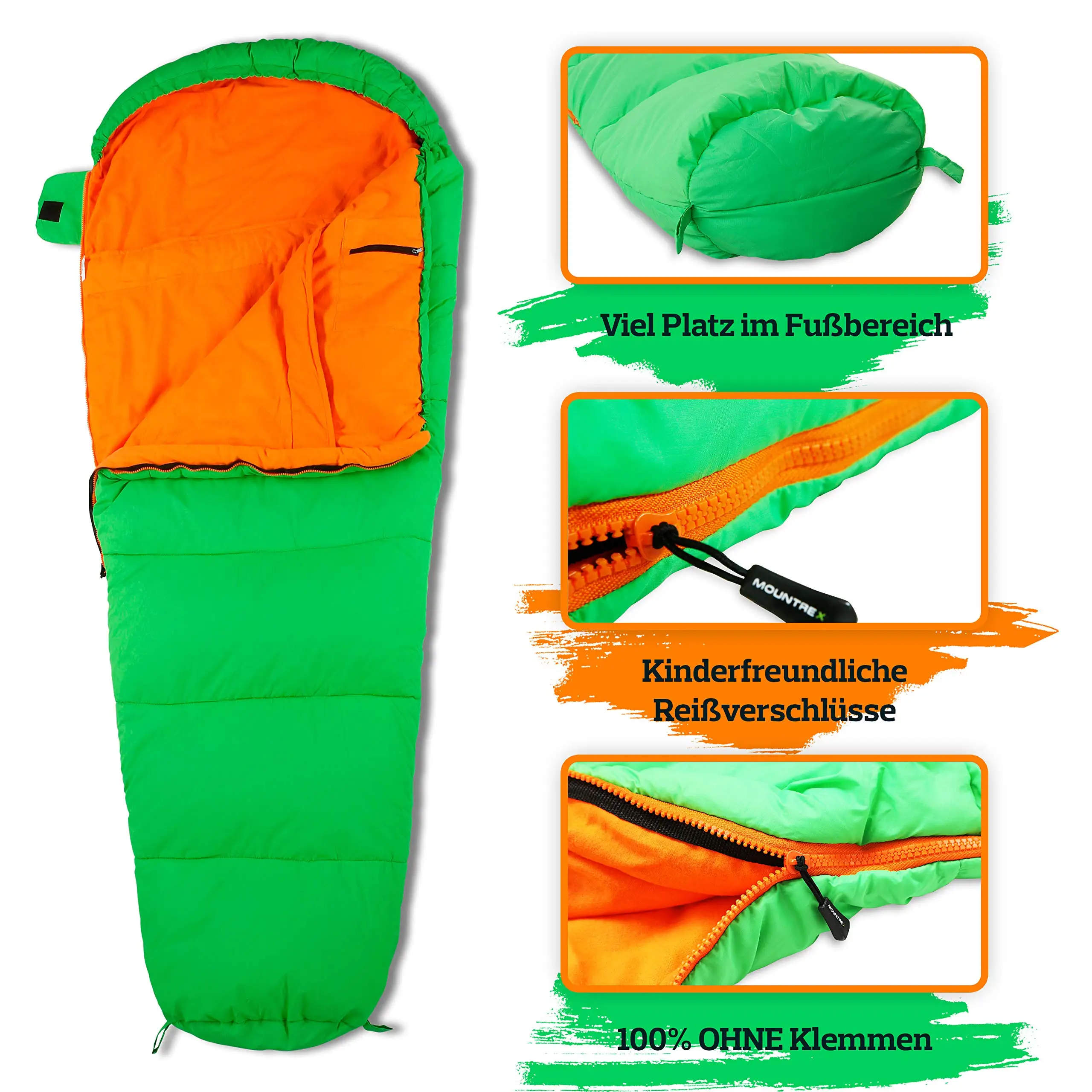 Lightweight 3-Season Mummy Style Sleeping Bag for Kids for Cool and Warm Weather Camping and Travel Gear Equipment