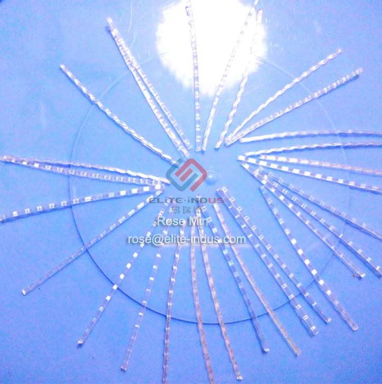 
 Цементное изогнутое полипропиленовое макроволокно 30 мм  