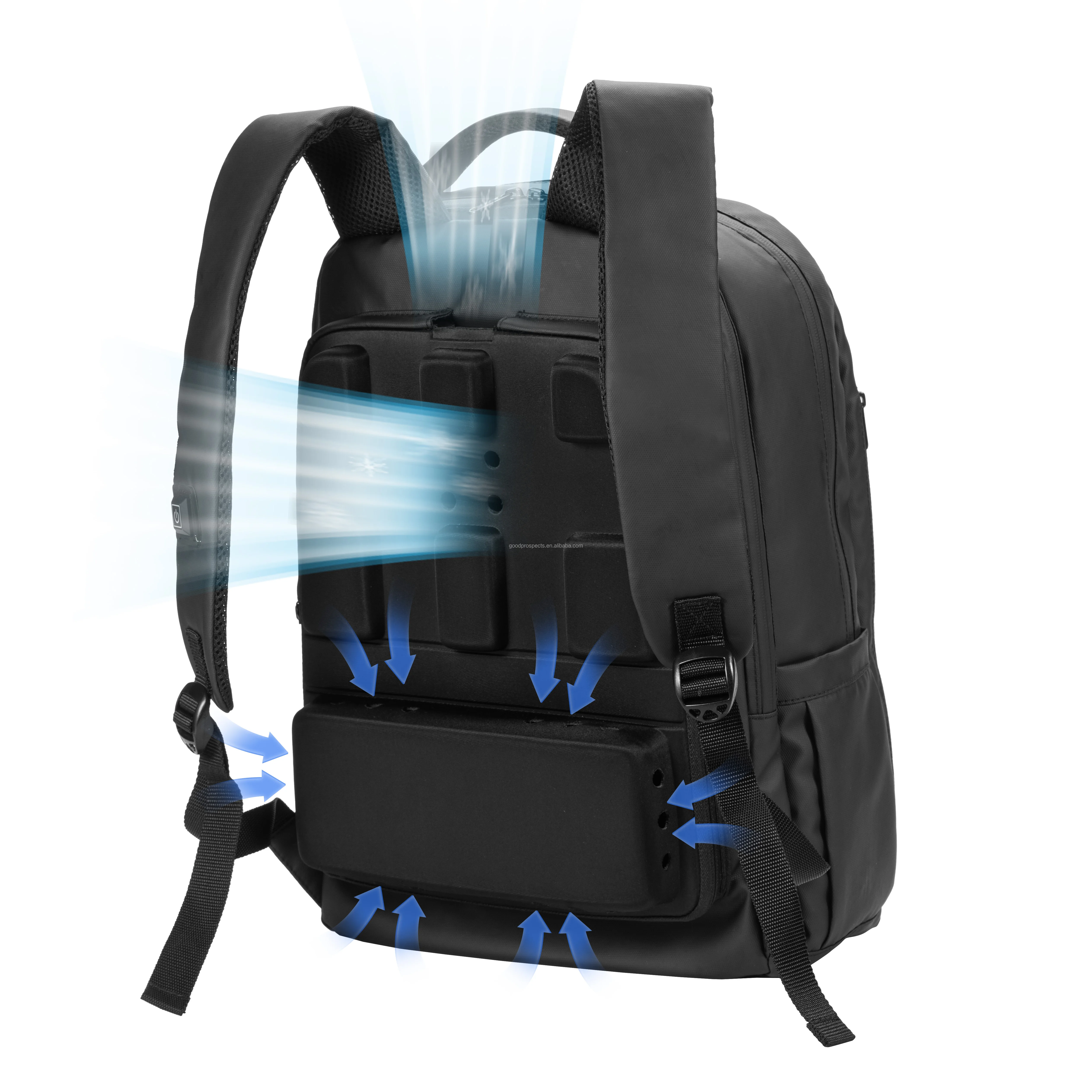 New Technique Cooling fan Backpack Shoulder backpack Computer bag Business backpack Leisure bag Fan bag