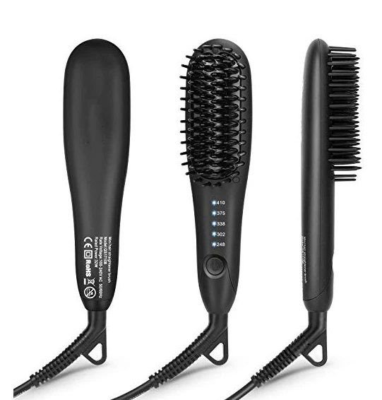 Hot sale hair straightener brush electric flat iron permanent hair straightener comb Beard straightener