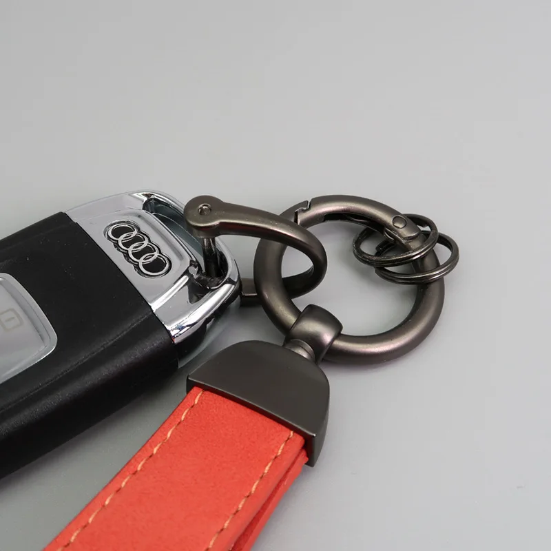 Personalized Custom Logo Keychain Faux Leather Key Chain Holder Ring Custom Car Pu Leather Keychain