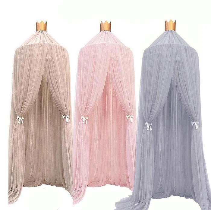 INS Yarn Play Tent Nursery Room Kids Playing Reading Children Round Lace Dome Netting Mosquito Baby Curtain Bed Canopy