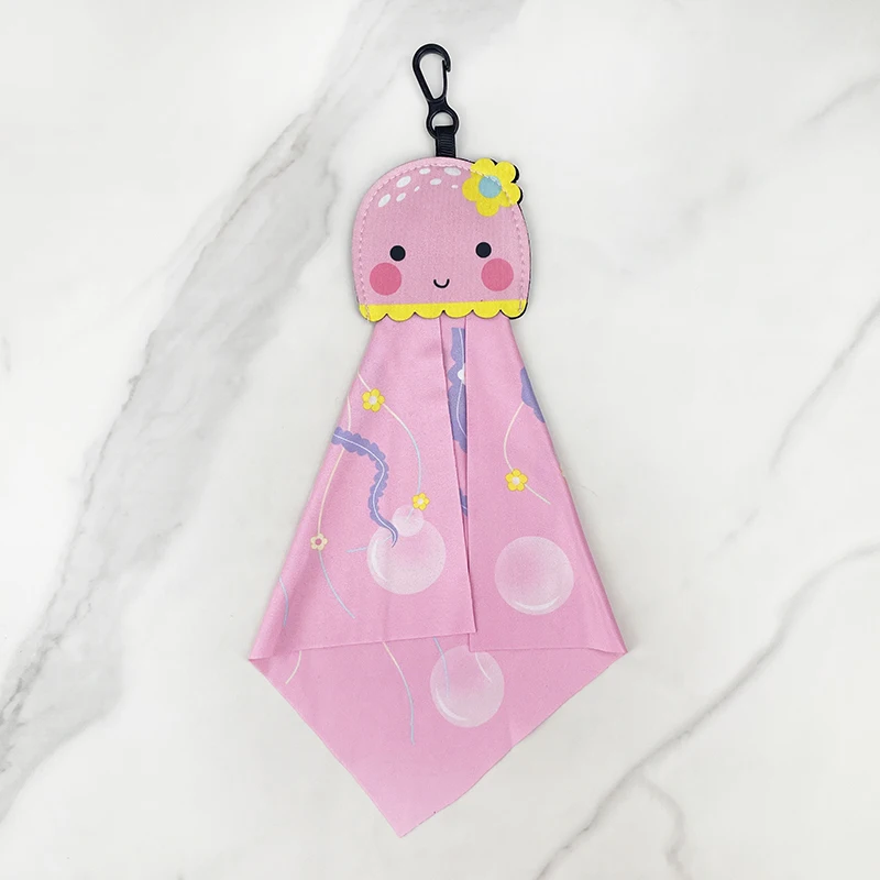 Eco-friendly reusable custom printed cartoon key chain small microfiber cloth Portable sunglasses glasses lens cleaning cloth