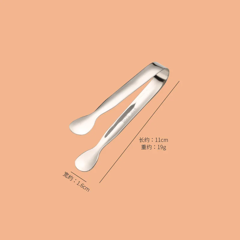Stainless Steel Ice Tongs Golden Sugar Ice Tongs Mini Metal Kitchen Food Service Tongs Tea Bar Kitchen Accessories
