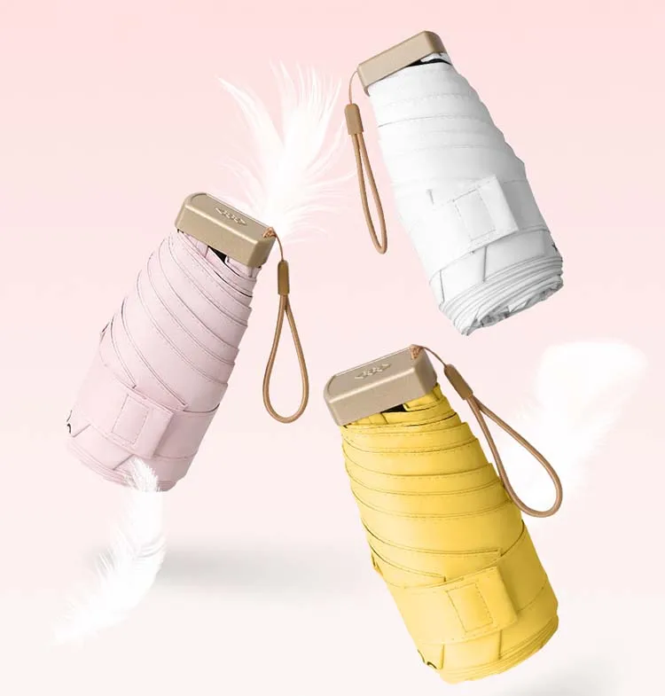 wholesale cheap chinese oem custom with logo sun sunscreen waterproof flat five folding mini umbrella