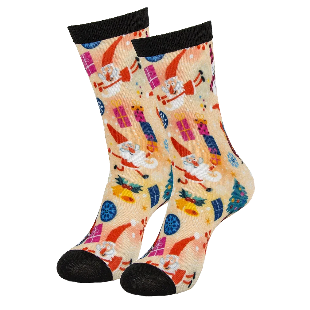 Wholesale Custom Logo Design New Style 3D printed Christmas Cartoon Tube Socks Winter Halloween Christmas socks women