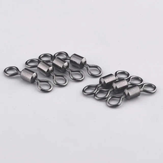 YONGMIAO High Strength Fishing Rolling Barrel Swivel Black Nickel  Catfish Terminal Tackle Accessories Heavy Duty for Saltwater