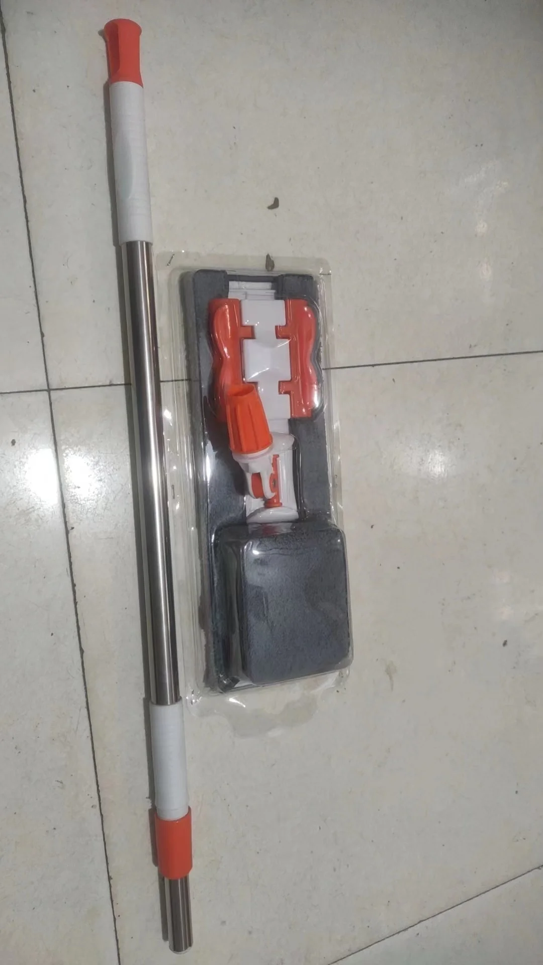 IMAXX Magic Lazy Clip Foldable Steel Pole Rectangle Household Floor Cleaning Tool with Square Foldable Handle Hands-Free Mop