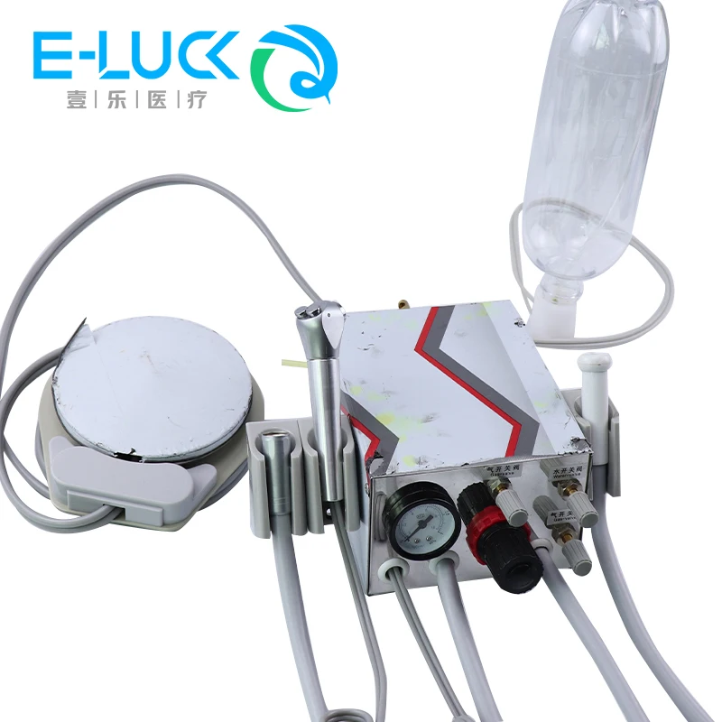 Portable Weak Suction Turbine Unit MINI Turbine Unit with Three Way Syringe 2 and 4 holes system Portable Dental Turbine Unit